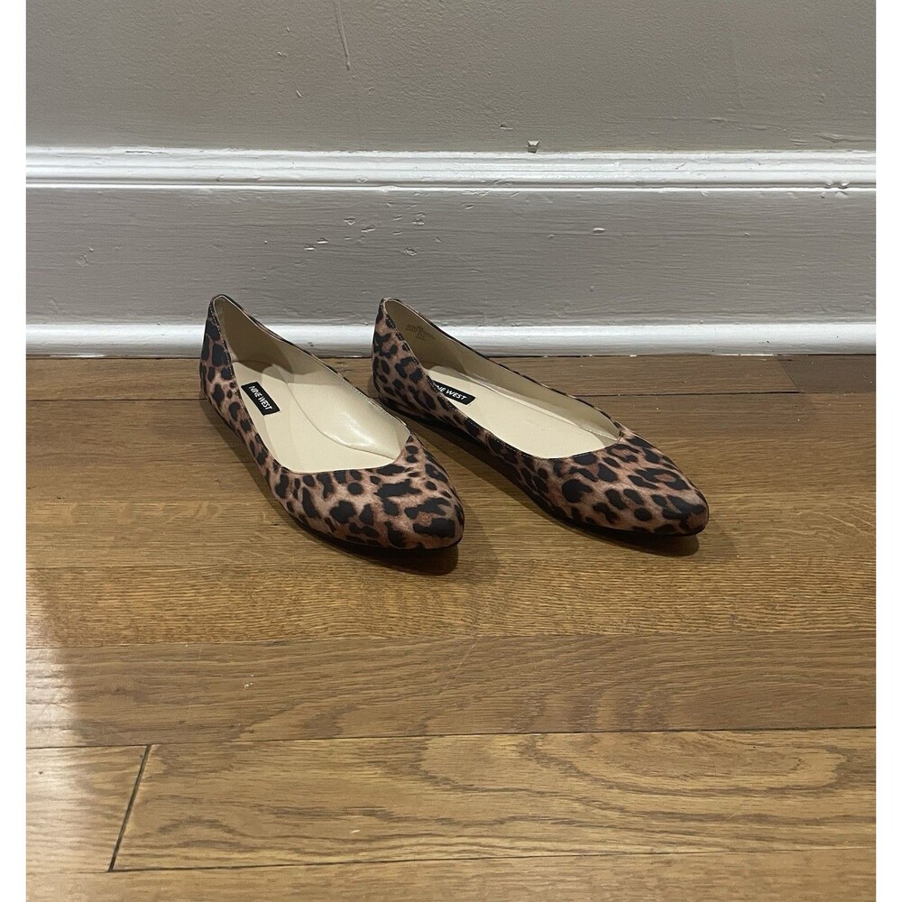 Nine West Speak Up Ballet Flat, Brown Leopard Print 8 Women's Shoes